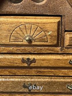 Dollhouse Miniature Artisan Vtg Chippendale Highboy Dresser 112 READ