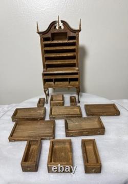 Dollhouse Miniature Artisan Vtg Chippendale Highboy Dresser 112 READ