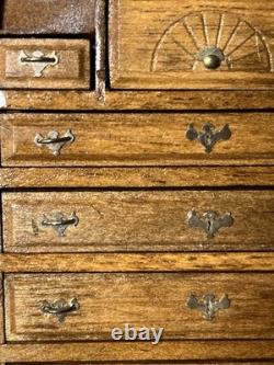 Dollhouse Miniature Artisan Vtg Chippendale Highboy Dresser 112 READ