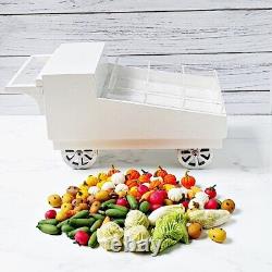 Dollhouse Miniature Clay Vegetable Trolley Cart Tiny house Decoration Set