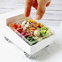 Dollhouse Miniature Clay Vegetable Trolley Cart Tiny house Decoration Set