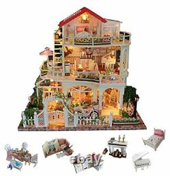 Dollhouse Miniature DIY House Kit Creative Room with Furniture for Romantic