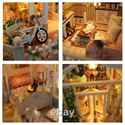 Dollhouse Miniature DIY House Kit Creative Room with Furniture for Romantic