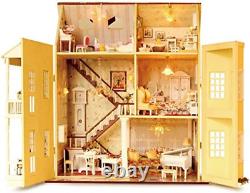 Dollhouse Miniature DIY House Kit Manual Creative with Furniture for Ro