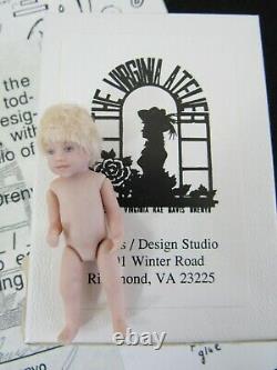 Dollhouse Miniature Doll TODDLER GIRL Porcelain Virginia Davis Orenyo NUMBERED