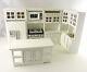 Dollhouse Miniature White Kitchen 6 Pc Set with island, T5425