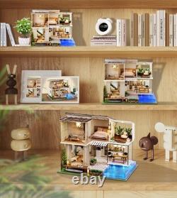 Dollhouse Miniature with Furniture, DIY Wooden Crafts Doll House Mini Handmade