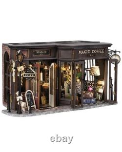Dollhouse Miniature with Furniture, DIY Wooden Dollhouse Kit Plus Dust Proof
