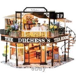 Dollhouse Miniature with Furniture, DIY Wooden Dollhouse Kit Plus Dust Proof