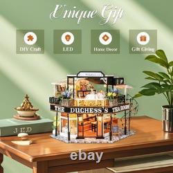 Dollhouse Miniature with Furniture, DIY Wooden Dollhouse Kit Plus Dust Proof