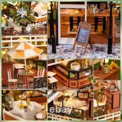 Dollhouse Miniature with Furniture, DIY Wooden Dollhouse Kit Plus Dust Proof