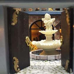 Dollhouse Miniature with Furniture, DIY Wooden Dollhouse Kit Plus Dust Proof