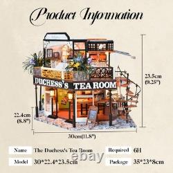 Dollhouse Miniature with Furniture, DIY Wooden Dollhouse Kit Plus Dust Proof