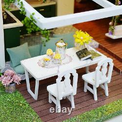 Dollhouse Miniature with Furniture & LED Light DIY Dollhouse Kit Mini Wooden
