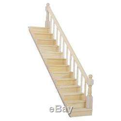Dollhouse Staircase Straight Stair Case with Left +Right Hand Rail Pre-Assembled