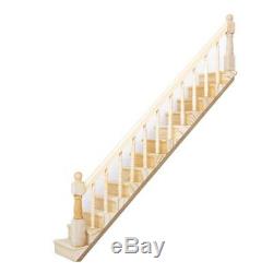 Dollhouse Staircase Straight Stair Case with Left +Right Hand Rail Pre-Assembled