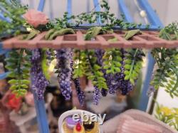 Dollhouse Tea Shop, Completed Miniature, Bookend, Garden, Coffee, Flowers, Gift