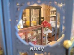 Dollhouse Tea Shop, Completed Miniature, Bookend, Garden, Coffee, Flowers, Gift