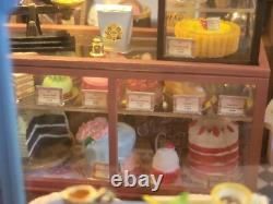 Dollhouse Tea Shop, Completed Miniature, Bookend, Garden, Coffee, Flowers, Gift