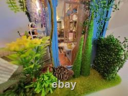Dollhouse Tea Shop, Completed Miniature, Bookend, Garden, Coffee, Flowers, Gift