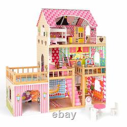 Dollhouse, Toy Family House with 7 pcs Furniture, Play Accessories Kid Girl Gift