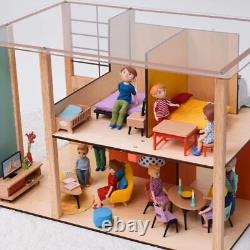 Dollhouse Toy Girls Wooden Dollhouse Kit Miniature Scandinavian Interior Toy Pla