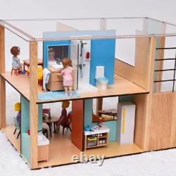 Dollhouse Toy Girls Wooden Dollhouse Kit Miniature Scandinavian Interior Toy Pla