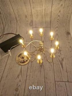 Dollhouse miniatures 112 8 Bulb Chandelier Battery Operated