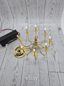 Dollhouse miniatures 112 8 Bulb Chandelier Battery Operated