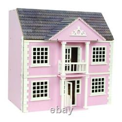 Dolls House Flat Pack Kit Pink Painted Newnham Manor Georgian 112 Scale Tumdee