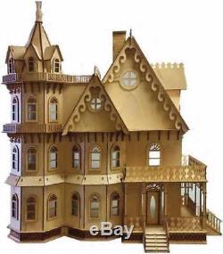 Dolls House Miniature 112 Lazer Cut Leon Gothic Victorian Mansion Flat Pack Kit