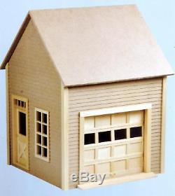 Dolls House Miniature 112 Scale Garage Kit Milled MDF Unpainted Flat Pack Kit