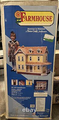 Dura Craft FarmHouse DollHouse Kit FH-505 New In Open Box Vintage