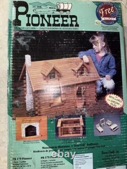 Dura-Craft Pioneer Log Cabin Miniature Dollhouse #PR 179 Real Wood Vintage NEW