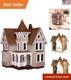 Elegant 1/24 Scale Victorian Dollhouse DIY Unfinished Wooden Kit for All Ages
