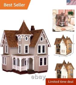 Elegant 1/24 Scale Victorian Dollhouse DIY Unfinished Wooden Kit for All Ages