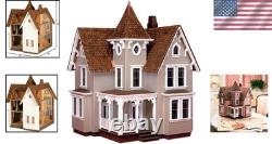 Elegant 1/24 Scale Victorian Dollhouse DIY Unfinished Wooden Kit for All Ages
