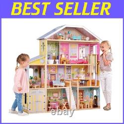 Elegant 4-Level Dollhouse with Elevator and Garage Perfect Gift for Ages 3+