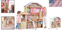 Elegant 4-Level Dollhouse with Elevator and Garage Perfect Gift for Ages 3+