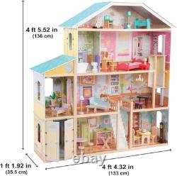 Elegant 4-Level Dollhouse with Elevator and Garage Perfect Gift for Ages 3+