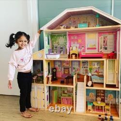 Elegant 4-Level Dollhouse with Elevator and Garage Perfect Gift for Ages 3+