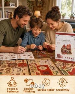 Elegant 742-Piece Victorian DIY Miniature House Kit with Lights Perfect Gift
