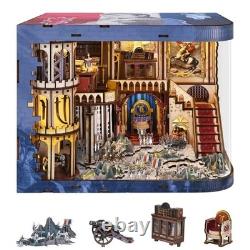 Elegant Abbey Library Miniature House Kit DIY Wooden Puzzle with LED Light