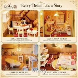 Enchanting DIY Miniature Dollhouse Kit with Warm Light & Music Box 124 Scale