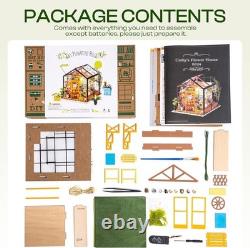 Exquisite Miniature Greenhouse Dollhouse Kit with LED Light Perfect Gift Idea