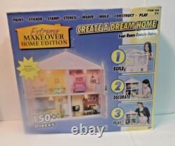 Extreme Makeover Home Edition 4 Room Dollhouse 150+ Pieces Nib