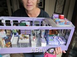 FANTASTIC LARGE Miniature Doll House / Furnishings, 60s HIPPIE BUS, PERFECT GIFT