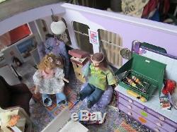 FANTASTIC LARGE Miniature Doll House / Furnishings, 60s HIPPIE BUS, PERFECT GIFT