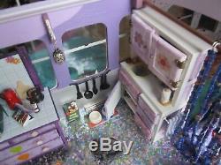 FANTASTIC LARGE Miniature Doll House / Furnishings, 60s HIPPIE BUS, PERFECT GIFT