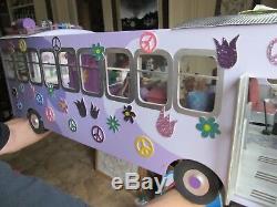 FANTASTIC LARGE Miniature Doll House / Furnishings, 60s HIPPIE BUS, PERFECT GIFT